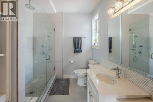 Primary bedroom ensuite - tiled walk-in shower - 6925 Chardonnay Place, Oliver, BC - Indoor Photo Showing Bathroom