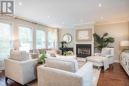 Featuring a gas fireplace - 23 Baggs Crescent, Cambridge, ON - Indoor Photo Showing Living Room With Fireplace