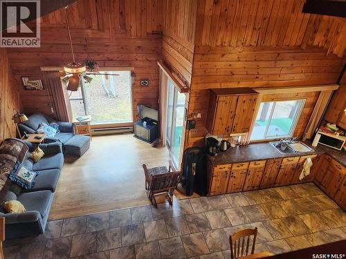 #5 Lookout Road, Northern Admin District, SK - Indoor Photo Showing Living Room With Fireplace