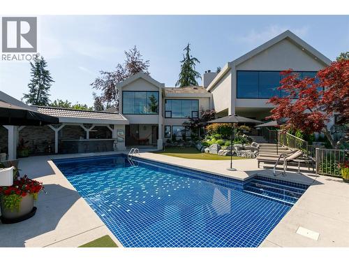 Tiled Saltwater Pool 40' x 16' - 228 Caliburn Court, Kelowna, BC - Outdoor With In Ground Pool