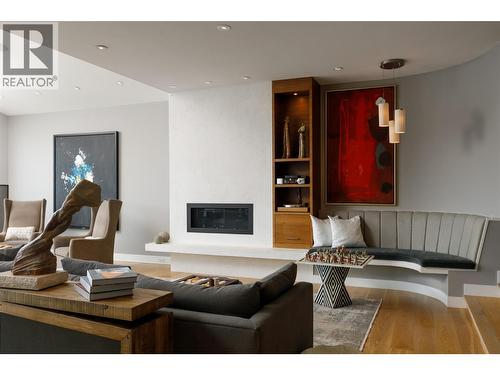 Gas Fireplace Living Room - 228 Caliburn Court, Kelowna, BC - Indoor Photo Showing Living Room With Fireplace