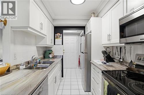 482 James Street N Unit# 104, Hamilton, ON - Indoor Photo Showing Kitchen With Double Sink