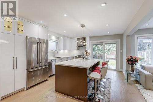 Renovated Kitchen with Centre Island - 3592 Cherrington Crescent, Mississauga, ON - Indoor Photo Showing Kitchen With Upgraded Kitchen