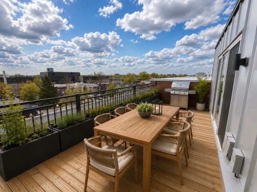 Patio - 7-5965 Av. Papineau, Montréal (Rosemont/La Petite-Patrie), QC - Outdoor With Deck Patio Veranda With View