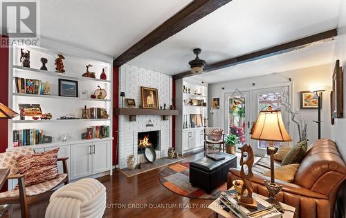 1777 Folkway Drive, Mississauga, ON - Indoor Photo Showing Living Room With Fireplace