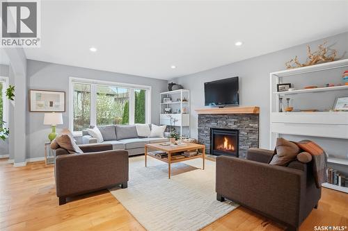 215 Whalley Crescent, Saskatoon, SK - Indoor Photo Showing Living Room With Fireplace
