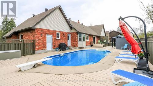 Pool and Backyard - 33 Elvyn Crescent, Oro-Medonte, ON - Outdoor With In Ground Pool With Deck Patio Veranda With Exterior