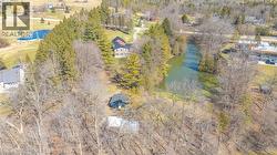 Aerial view of a nearby body of water - 
