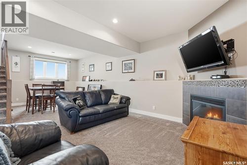 335 Mccallum Lane, Saskatoon, SK - Indoor Photo Showing Living Room With Fireplace