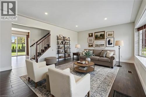 Virtually staged - 49 Overlea Drive, Kitchener, ON - Indoor Photo Showing Living Room