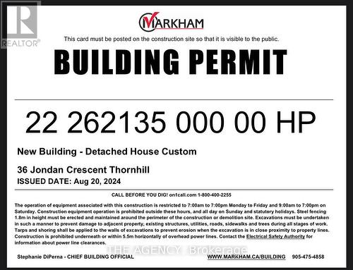 Building Permit - 36 Jondan Crescent, Markham, ON - Other