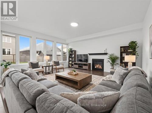 Virtually Staged - 333 Haliburton Heights, Ottawa, ON - Indoor Photo Showing Living Room With Fireplace