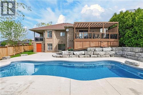 34 Pace Avenue, Brantford, ON - Outdoor With In Ground Pool With Deck Patio Veranda With Backyard