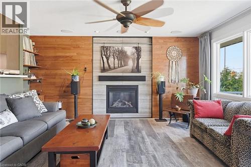 8 Delrex Boulevard, Georgetown, ON - Indoor Photo Showing Living Room With Fireplace