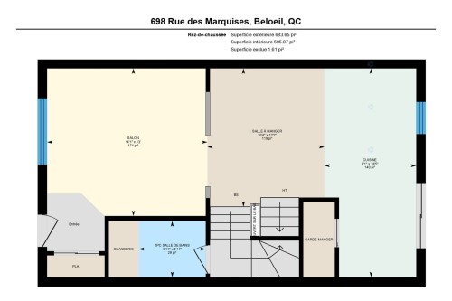 Plan (croquis) - 698 Rue Des Marquises, Beloeil, QC - Other