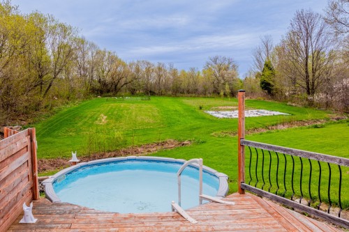Piscine - 42 Ch. Du Roy, Deschambault-Grondines, QC - Outdoor With Above Ground Pool With Backyard