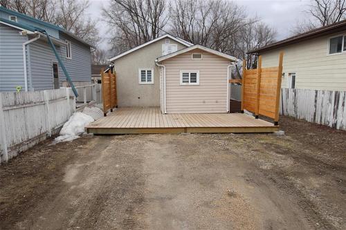 Rear Deck with privacy; Rear parking - 313 Patrick Avenue, The Pas, MB - Outdoor With Exterior