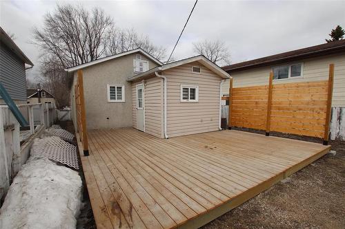 Rear Deck with Privacy - 313 Patrick Avenue, The Pas, MB - Outdoor With Exterior