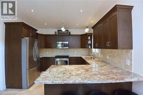 12 Degrow Crescent, Binbrook, ON - Indoor Photo Showing Kitchen With Stainless Steel Kitchen With Double Sink With Upgraded Kitchen