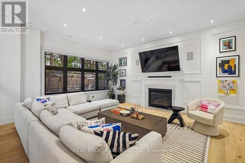 1445 Skyline Drive, Mississauga, ON - Indoor Photo Showing Living Room With Fireplace
