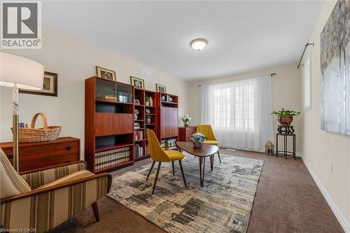 3rd bedroom current use as a home library, upgraded stain-resistant carpet (2019) - 16 Westridge Drive, Hamilton, ON - Indoor