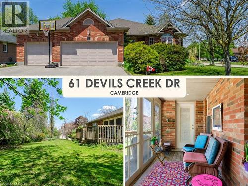 Front with rear yard and sunroom - 61 Devils Creek Drive, Cambridge, ON - Outdoor