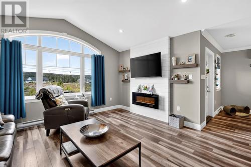 upper level living room - 46 Remembrance Loop, Carbonear, NL - Indoor Photo Showing Living Room With Fireplace