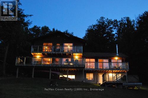 Night view - 294 Everett Drive, Parry Sound Remote Area (Restoule), ON - Outdoor With Balcony