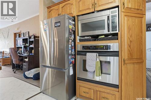 210 Railway Avenue, Mortlach, SK - Indoor Photo Showing Kitchen With Stainless Steel Kitchen