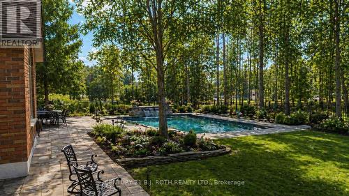 *Virtual rendering of backyard with pool addition - 6 Lloyd Cook Drive E, Springwater, ON - Outdoor With In Ground Pool