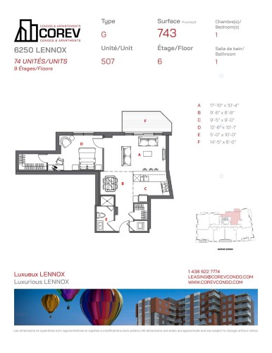 Overall view - 507-6250 Av. Lennox, Montréal (Côte-Des-Neiges/Notre-Dame-De-Grâce), QC - Other