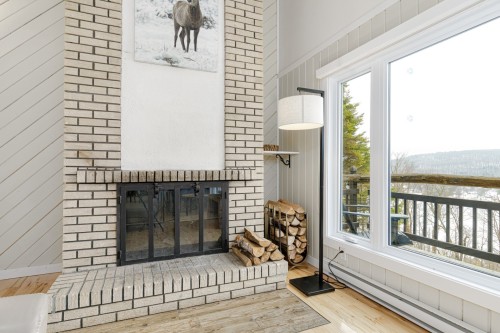 Living Room - 115  - 115A Rue Diana, Sainte-Agathe-Des-Monts, QC - Indoor With Fireplace