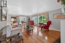Hardwood flooring throughout the living space - 