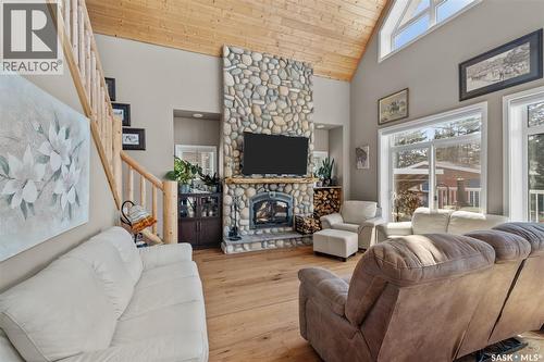 3 Wayne Place, Candle Lake, SK - Indoor Photo Showing Living Room With Fireplace