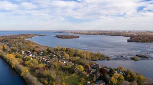 Photo aérienne - 183 Ch. Du Fleuve, Pointe-Des-Cascades, QC - Outdoor With Body Of Water With View