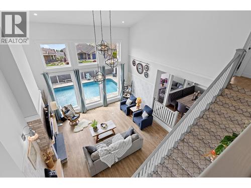 View down from 2nd floor. - 647 Mt Ida Drive, Coldstream, BC 