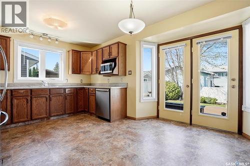 227 Flavelle Crescent, Saskatoon, SK - Indoor Photo Showing Kitchen With Double Sink