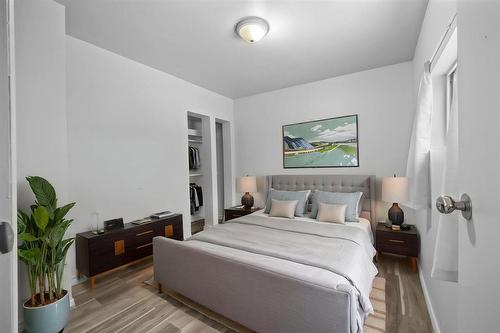 Bedroom 1 - Virtually staged for design and layout inspiration. - 401 Union Avenue W, Winnipeg, MB - Indoor Photo Showing Bedroom