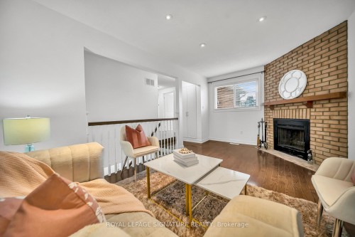 2479 Grindstone Court, Mississauga, ON - Indoor Photo Showing Living Room With Fireplace