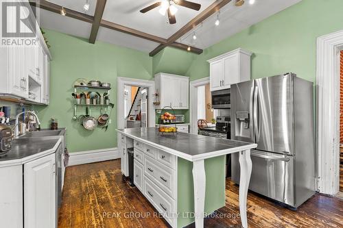 Eat in Kitchen with wood beams - 171 Killaly Street W, Port Colborne (Main Street), ON - Indoor Photo Showing Kitchen