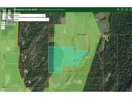 ALR map showing the portion out of ALR - 270 Brash-Allen Road, Enderby, BC - 