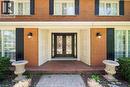 Brick facade with black shutters and a covered entry - 25 Braemar Place, Hamilton, ON  - Outdoor With Exterior 