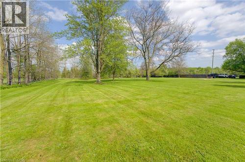 Expansive green lawn providing ample open space, bordered by mature deciduous trees - 1463 Kossuth Road, Cambridge, ON - Outdoor With View