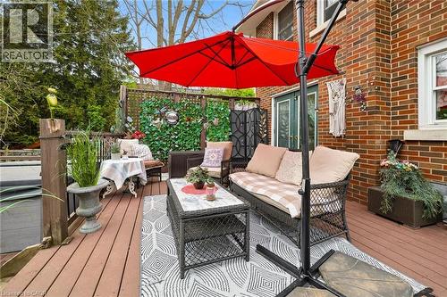 Spacious outdoor deck featuring wood-finish flooring - 786 S Stirling Avenue S, Kitchener, ON - Outdoor With Deck Patio Veranda With Exterior