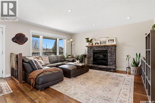 1003 Dewdney Street, Indian Head, SK - Indoor Photo Showing Living Room With Fireplace