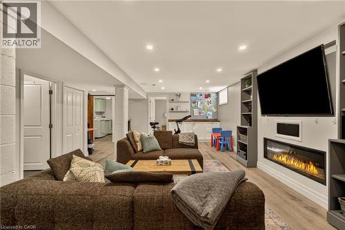1396 Niels Avenue, Burlington, ON - Indoor Photo Showing Living Room With Fireplace