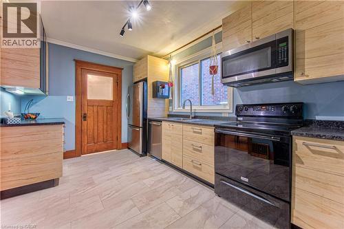 156 Glasgow Street, Kitchener, ON - Indoor Photo Showing Kitchen With Double Sink