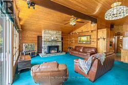 Stone propane fireplace - 