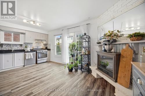 37 Solway Avenue, Brampton, ON - Indoor Photo Showing Kitchen With Fireplace