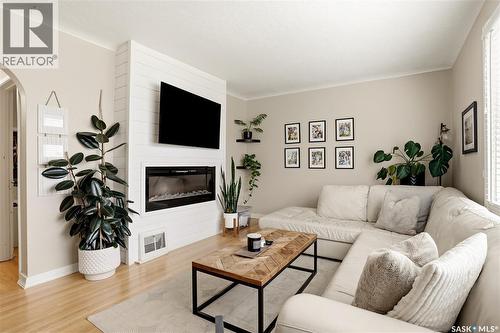3410 Mccallum Avenue, Regina, SK - Indoor Photo Showing Living Room With Fireplace